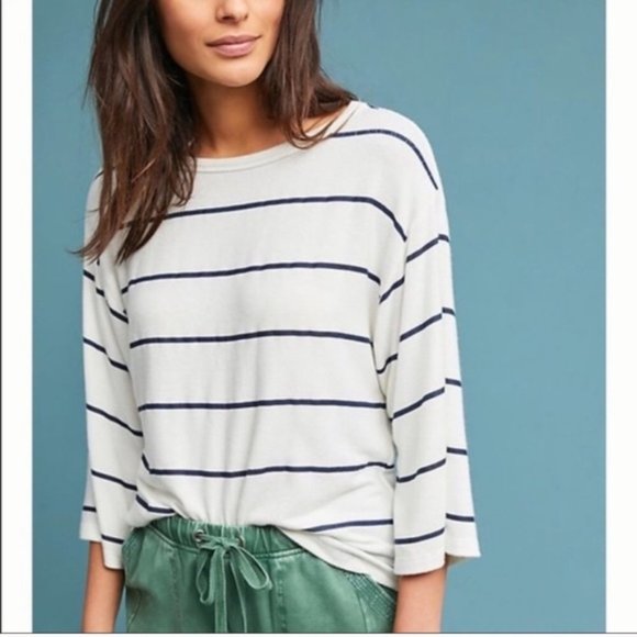 Sundry Sweaters - Sundry Anthropologie Cream Stripe Sweater Knit Top